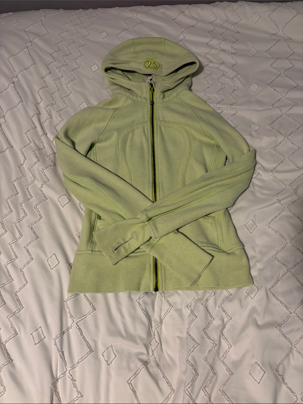 lululemon athletica Light Lime Hooded Zip Jacket